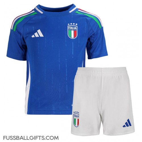 Italien Fußballbekleidung Heimtrikot Kinder EM 2024 Kurzarm (+ kurze hosen)